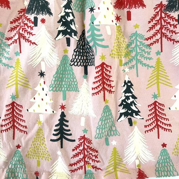 Hanna Andersson Long Sleeve Skater Dress with Pockets, Twinkly Trees, Size 6-7 - Picture 3 of 6